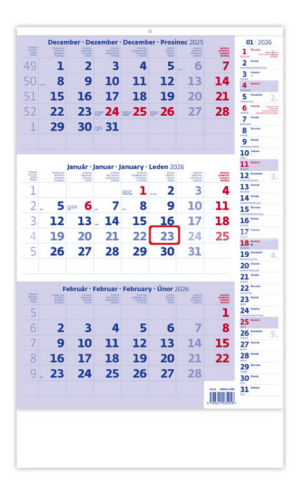 Dreimonatskalender blau mit Notizen - Reklamnepredmety