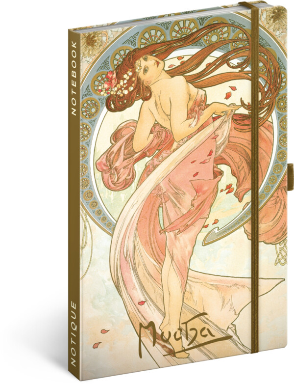 NOTIQUE Notizen Alfons Mucha – Tanz, liniert, 13 x 21 cm