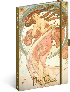 NOTIQUE Notizen Alfons Mucha – Tanz, liniert, 13 x 21 cm - Reklamnepredmety