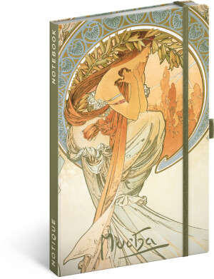 NOTIQUE Notizen Alfons Mucha – Poesie, liniert, 13 x 21 cm - Reklamnepredmety