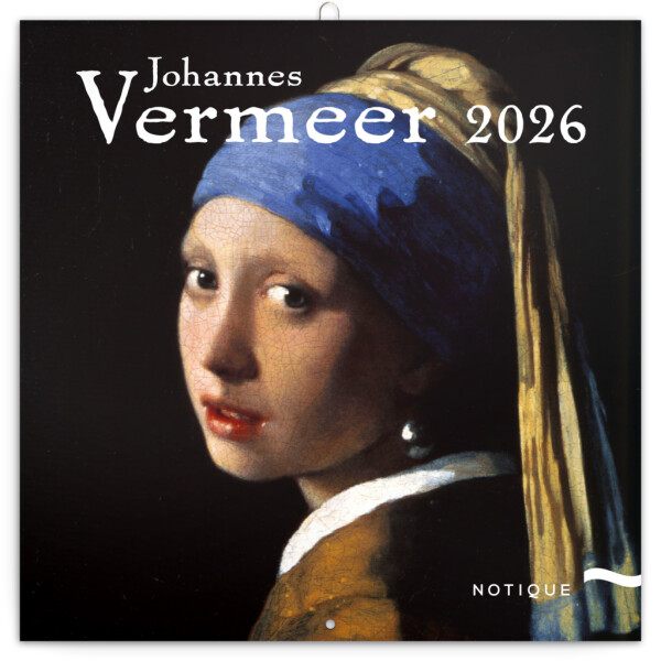 NOTIQUE Poznámkový kalendár Johannes Vermeer 2026, 30 x 30 cm