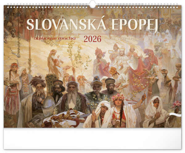NOTIQUE Wandkalender Slawisches Epos – Alfons Mucha 2026, 48 x 33 cm