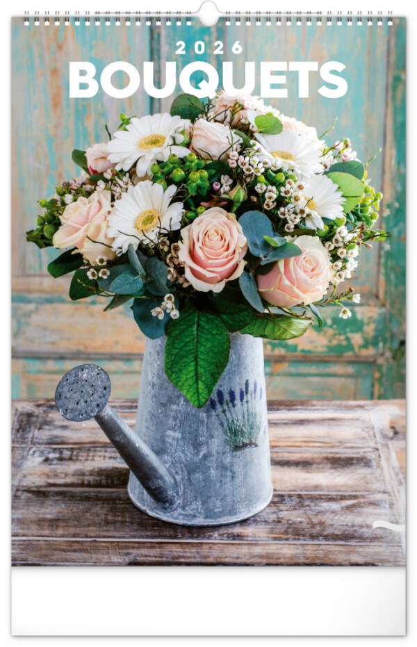 NOTIQUE Wandkalender Blumensträuße 2026, 33 x 46 cm