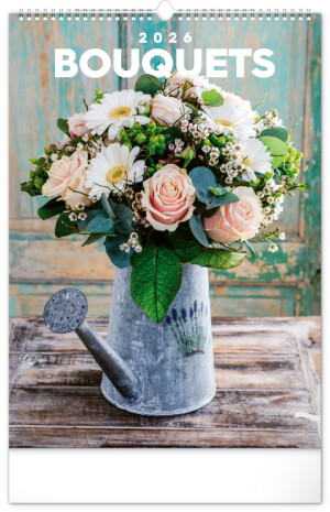 NOTIQUE Wandkalender Blumensträuße 2026, 33 x 46 cm - Reklamnepredmety