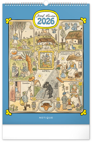 NOTIQUE Wandkalender Josef Lada CZ 2026, 33 x 46 cm - Reklamnepredmety