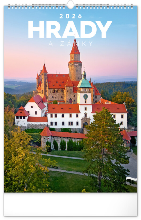 NOTIQUE Wandkalender Burgen und Schlösser CZ 2026, 33 x 46 cm