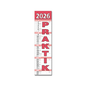Praktik Wandplaner Kalender rot 2026 - Reklamnepredmety