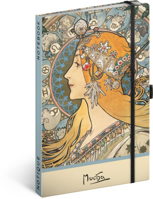 NOTIQUE Notes Alfons Mucha – Sternzeichen, gepunktet, 13 x 21 cm - Reklamnepredmety
