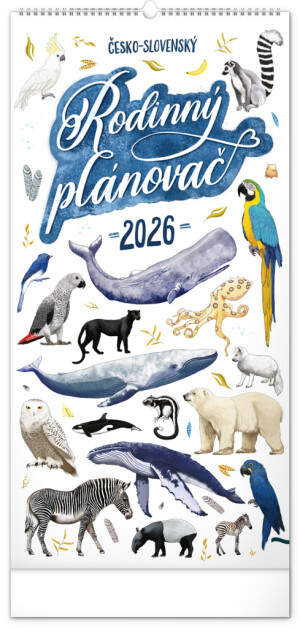 NOTIQUE Wandkalender Familienplanung Animalium CZ/SK 2026, 21 x 42 cm - Reklamnepredmety