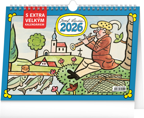 NOTIQUE Tischkalender Josef Lada CZ 2026, 30 x 21 cm