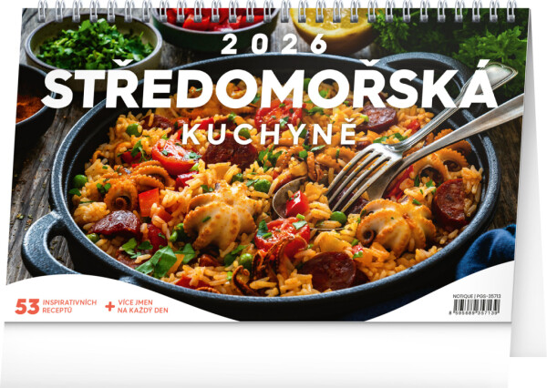 NOTIQUE Tischkalender Mediterrane Küche CZ 2026, 23,1 x 14,5 cm