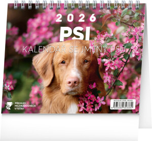 NOTIQUE Tischkalender Hunde – mit Hundenamen CZ 2026, 16,5 x 13 cm, 16,5 x 13 cm - Reklamnepredmety