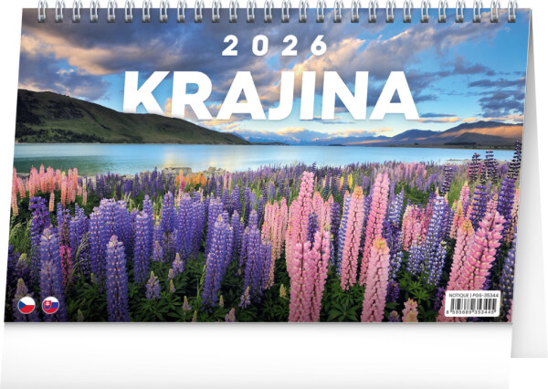 NOTIQUE Tischkalender Country CZ/SK 2026, 23,1 x 14,5 cm