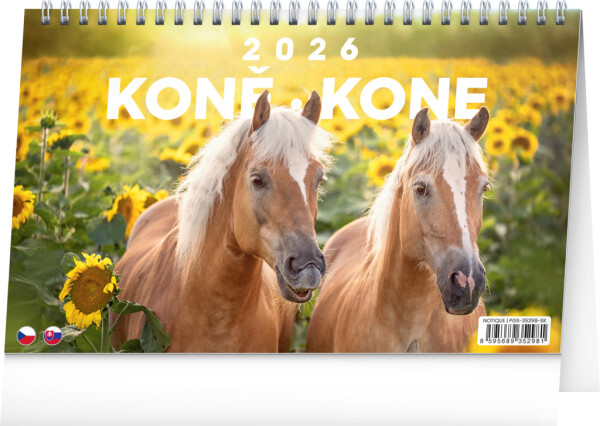 NOTIQUE Tischkalender Pferde - Horses CZ/SK 2026, 23,1 x 14,5 cm