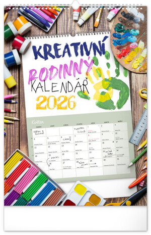 NOTIQUE Kreativer Familienkalender CZ 2026, 33 x 46 cm - Reklamnepredmety