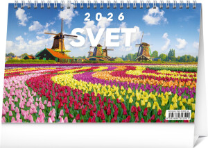NOTIQUE Tischkalender Welt 2026, 23,1 x 14,5 cm - Reklamnepredmety