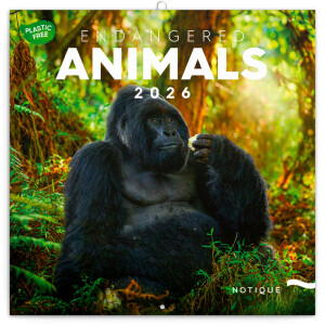 NOTIQUE Notizblock Gefährdete Arten 2026, 30 x 30 cm - Reklamnepredmety
