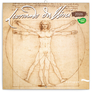 NOTIQUE Notizblock Leonardo da Vinci 2026, 30 x 30 cm - Reklamnepredmety