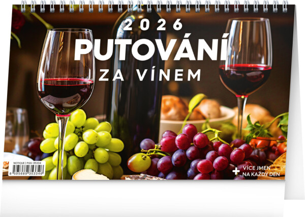 NOTIQUE Tischkalender Wine Journey CZ 2026, 23,1 x 14,5 cm