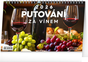 NOTIQUE Tischkalender Wine Journey CZ 2026, 23,1 x 14,5 cm - Reklamnepredmety