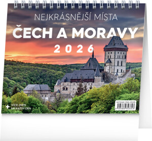 NOTIQUE Tischkalender Die schönsten Orte in Böhmen und Mähren CZ 2026, 16,5 x 13 cm - Reklamnepredmety