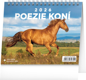 NOTIQUE Tischkalender „Poesie der Pferde“ CZ 2026, 16,5 x 13 cm - Reklamnepredmety