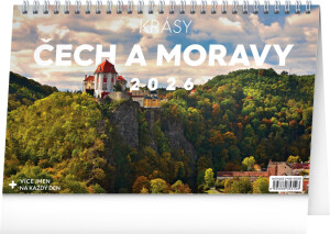 NOTIQUE Tischkalender Schönheit von Böhmen und Mähren CZ 2026, 23,1 x 14,5 cm - Reklamnepredmety