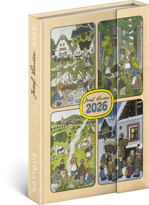 NOTIQUE Magnetischer Wochenkalender Josef Lada 2026, 11 x 16 cm - Reklamnepredmety