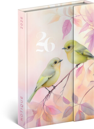 NOTIQUE Magnetischer Wochenkalender Birds 2026, 11 x 16 cm - Reklamnepredmety