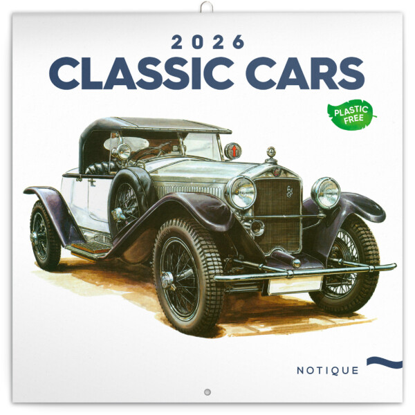 NOTIQUE Classic Cars Notizblock – Václav Zapadlík 2026, 30 x 30 cm