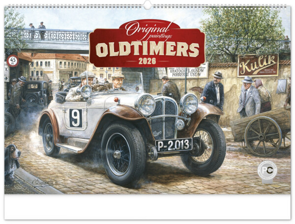 NOTIQUE Wandkalender Oldtimer – Václav Zapadlík 2026, 64 x 42 cm