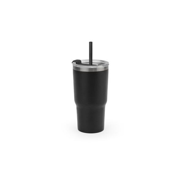 JOYNER M. Kompakter Edelstahl-Reisebecher (91 % recycelt) mit doppelwandiger Vakuumisolierung und matter Oberfläche, 600 ml
