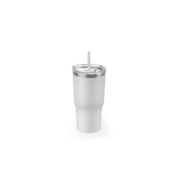 JOYNER M. Kompakter Edelstahl-Reisebecher (91 % recycelt) mit doppelwandiger Vakuumisolierung und matter Oberfläche, 600 ml