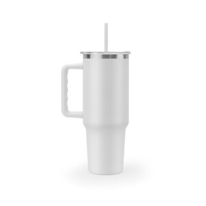 JOYNER XL. Großer Edelstahl-Reisebecher (91 % recycelt) mit doppelwandiger Vakuumisolierung und matter Oberfläche, 1300 ml - Reklamnepredmety