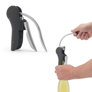 LAGREIN. Korkenzieher aus ABS und Zink mit automatischem Hebel zum einfachen Öffnen. - Reklamnepredmety