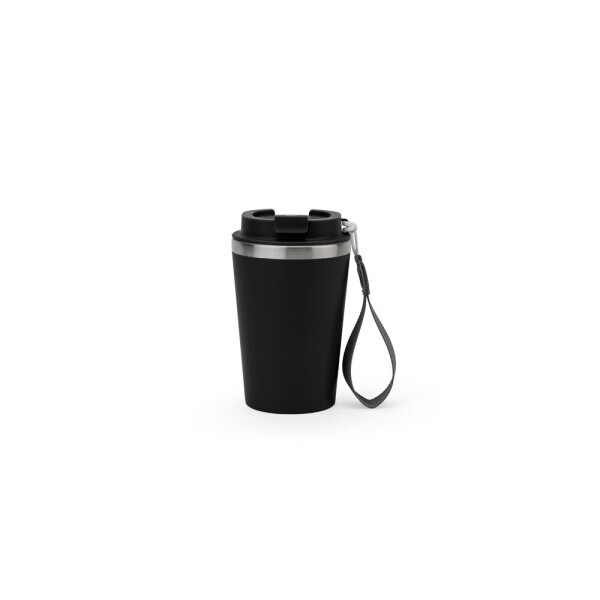 SPITZ. Edelstahl-Reisebecher (90 % rSS) mit doppelwandiger, matter Oberfläche, 440 ml