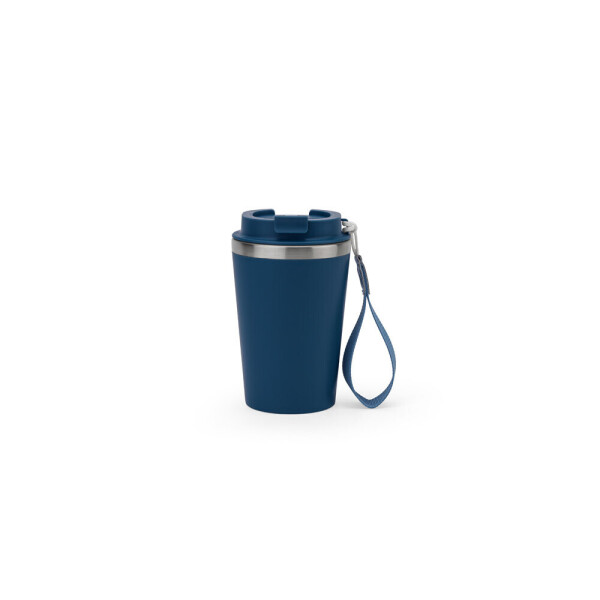 SPITZ. Edelstahl-Reisebecher (90 % rSS) mit doppelwandiger, matter Oberfläche, 440 ml