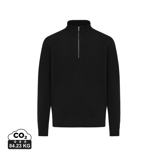 IQONIQ Elgon Pullover mit kurzem Reißverschluss aus recycelter Baumwolle