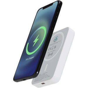 Acrab kabellose magnetische Powerbank 5000 mAh 15 W mit 20 W PD – aus recyceltem Kunststoff - Reklamnepredmety