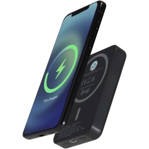 Acrab kabellose magnetische Powerbank 5000 mAh 15 W mit 20 W PD – aus recyceltem Kunststoff - Reklamnepredmety