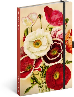 NOTIQUE Notes Mohnblumen von Kateřina Winterová, liniert, 13 x 21 cm - Reklamnepredmety