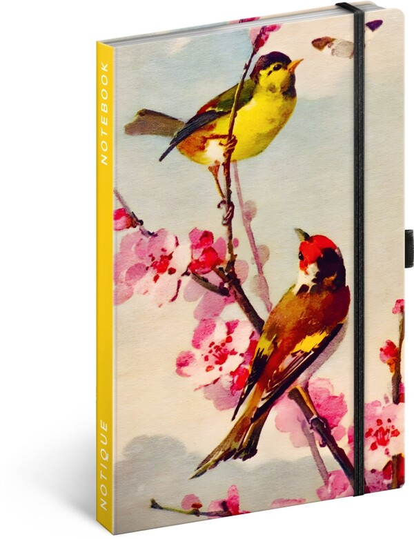 NOTIQUE Notes Vögel – Sakura von Kateřina Winterová, liniert, 13 x 21 cm