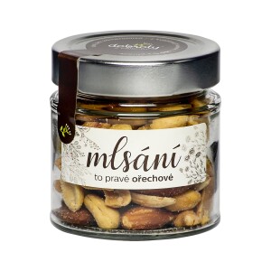 Snack - Mischung aus gerösteten gesalzenen Nüssen im Glas - Reklamnepredmety