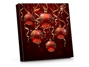 Auswahl an Schokoladentrüffeln (Mix) 200 g – Rote Weihnachtskugeln - Reklamnepredmety