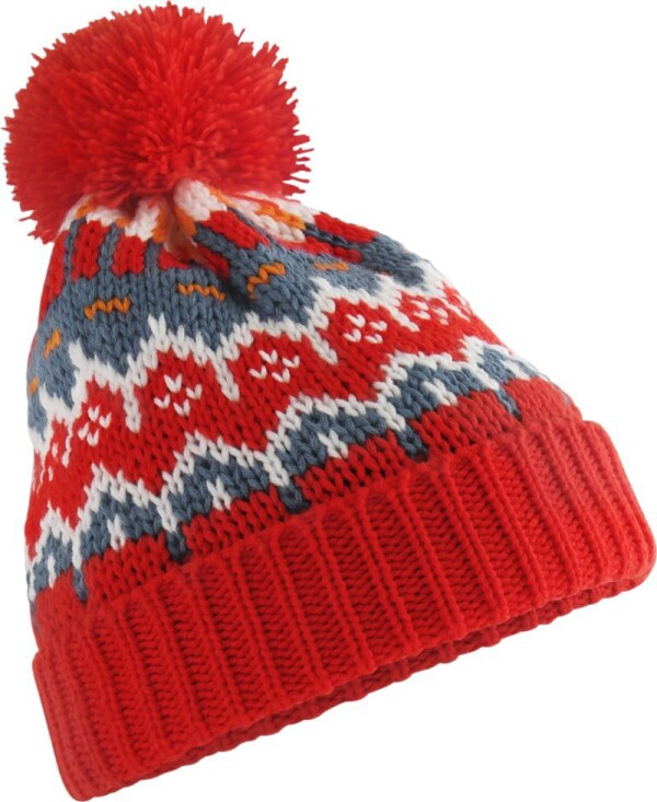 Strickmütze mit Pompon "Retro Ski"