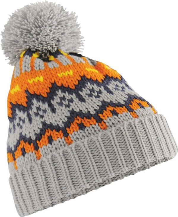 Strickmütze mit Pompon "Retro Ski"