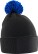 Kinder Strickmütze mit Pompon "Snowstar" - ps-53443b-beechfield-b-443b-black-bright-royal-front-7eaaa83a-c511-4f80-bcdd-c3f95631b049-web - variant 
