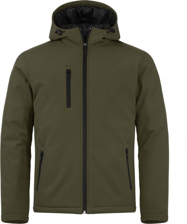 Wattierte Herren Kapuzen Softshell Jacke