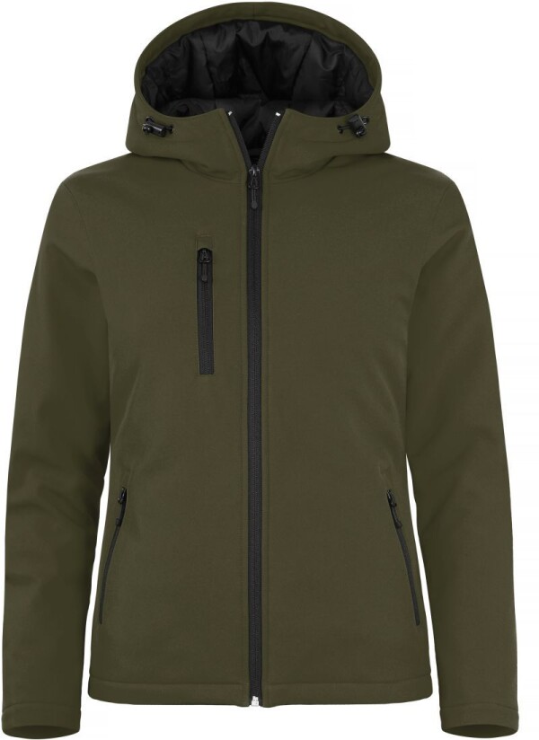 Wattierte Damen Kapuzen Softshell Jacke