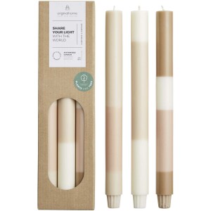 Originalhome Set mit 3 geschichteten Kalksteinkerzen - Reklamnepredmety